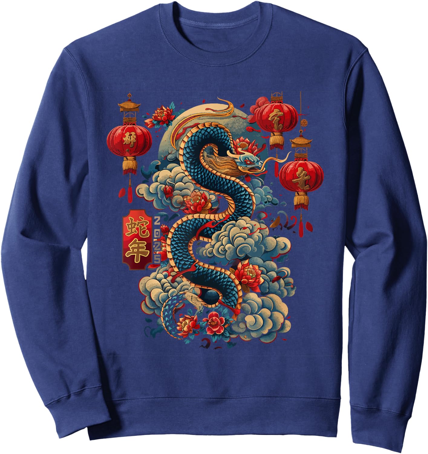 Year of the Snake 2025 Chinese Zodiac Sweatshirt - Sweatshirt | Navy