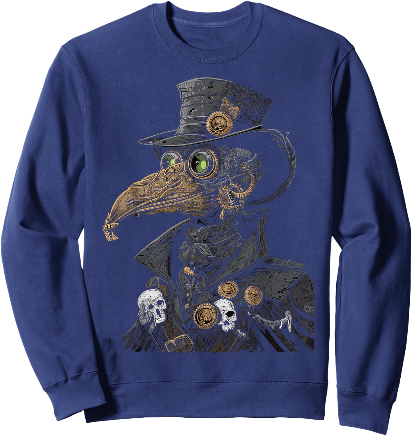 Mechanical Doctor Steampunk Pestilence Plague Doctor , Black, S Sweatshirt - Sweatshirt | Navy