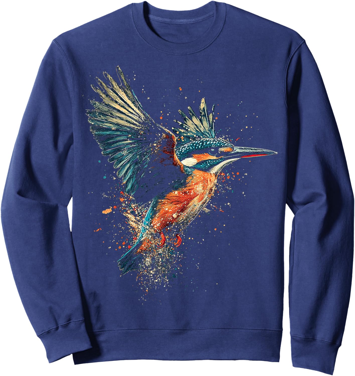 Eisvogel Grafik Tier Illustration Eisvogel Sweatshirt - Sweatshirt | Navy