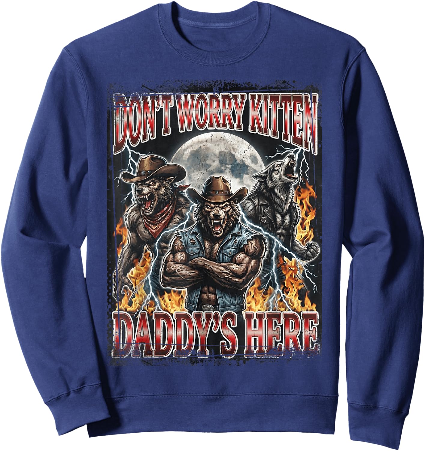 Daddy's Here Cowboy Lot de 3 Loup-garous Sweatshirt - Sweatshirt | Navy