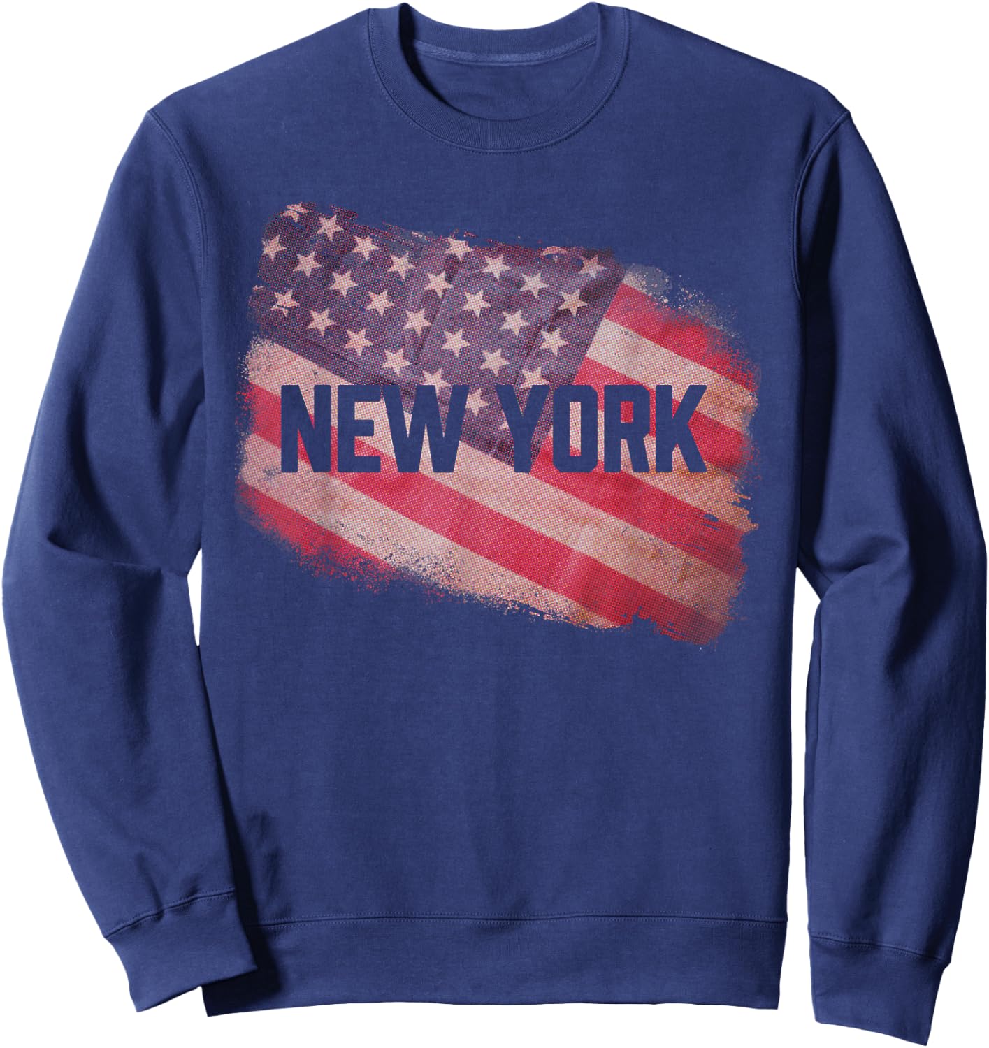New York USA American Old Glory Flag Vintage US Souvenir , black Sweatshirt - Sweatshirt | Navy