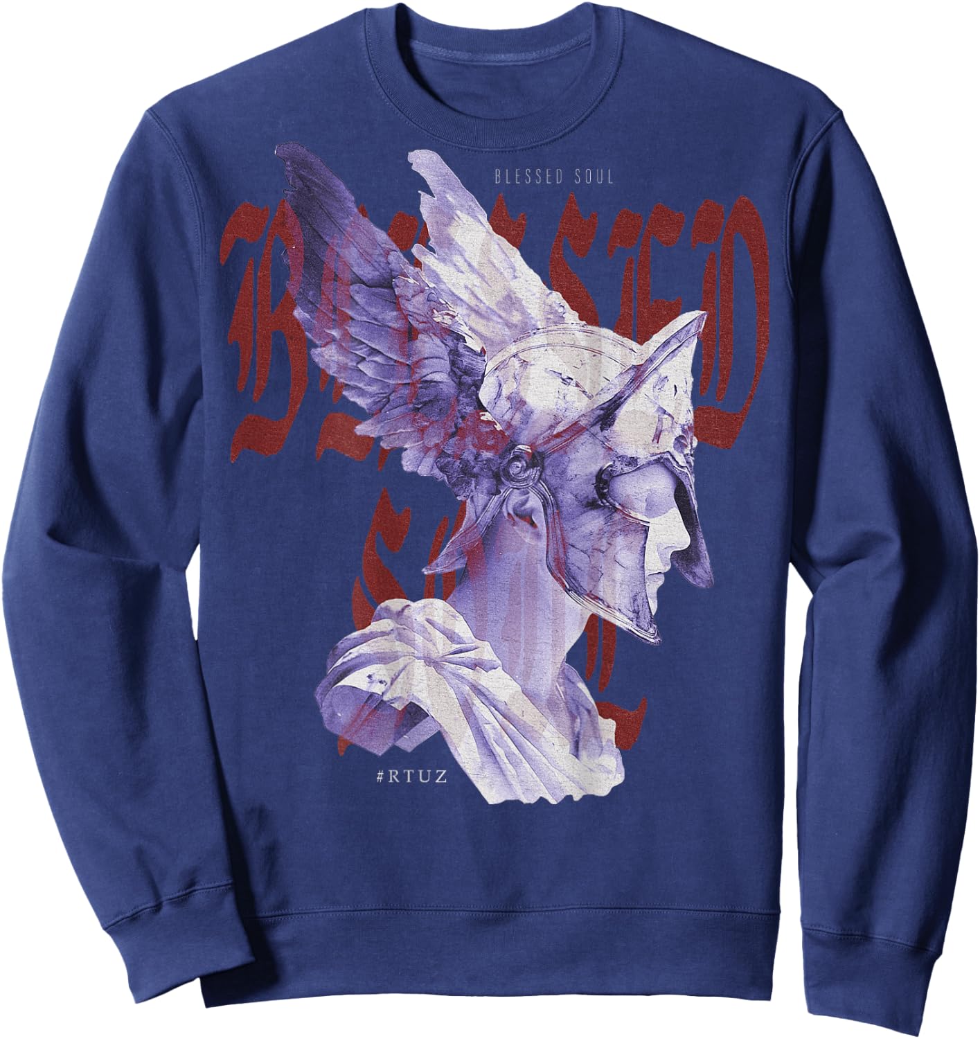 Modern Hip Hop Vintage Graffiti Urban Backprint Streetwear , black Sweatshirt - Sweatshirt | Navy