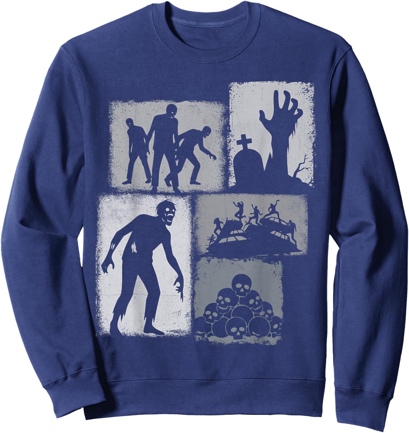 Zombie Vintage Collage Fantasy Lover Sweatshirt - Sweatshirt | Navy