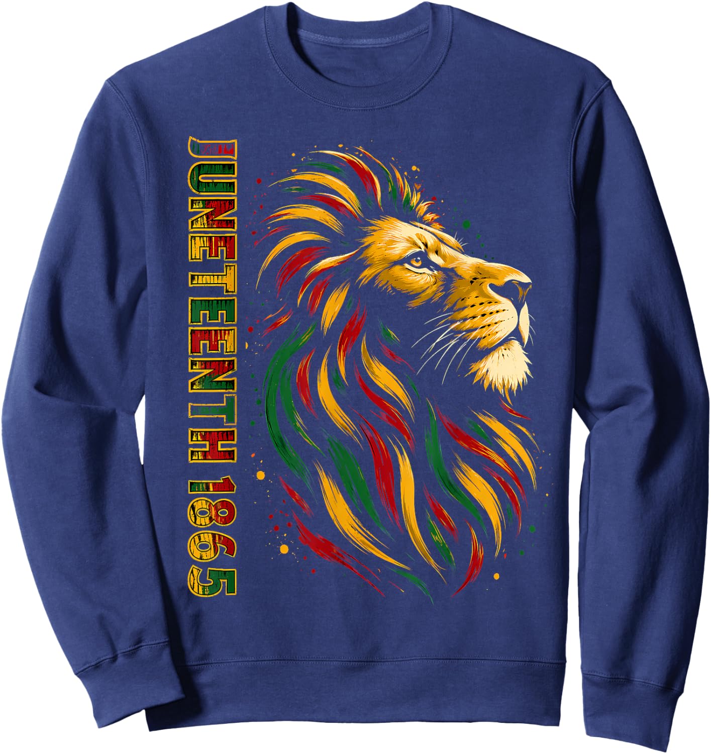Juneteenth Shirt Lion June 19th 1865 Juneteenth Men Sweatshirt - Sweatshirt | Navy
