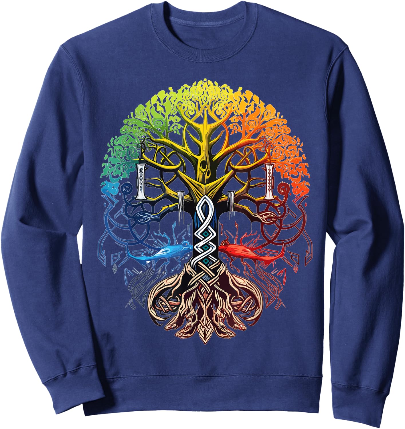 Yggdrasil Viking Krieger nordische Mythologie Sweatshirt - Sweatshirt | Navy