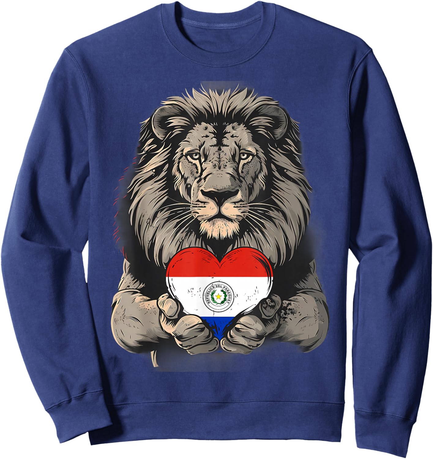 Paraguayan Pride Paraguayan Flag Lion Paraguay Heart Sweatshirt - Sweatshirt | Navy