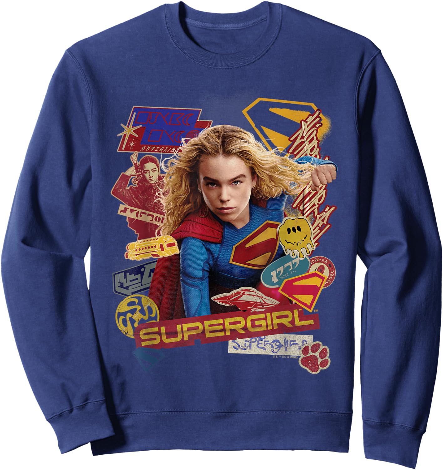 Supergirl 2026 Sticker Slap Sweatshirt - Sweatshirt | Navy