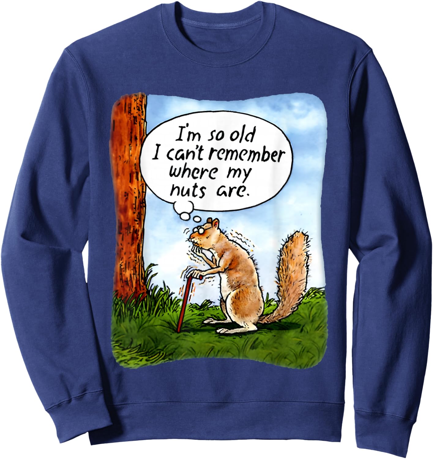 Squirrel I’m So Old I Can’t Remember Where My Nuts Are Sweatshirt - Sweatshirt | Navy
