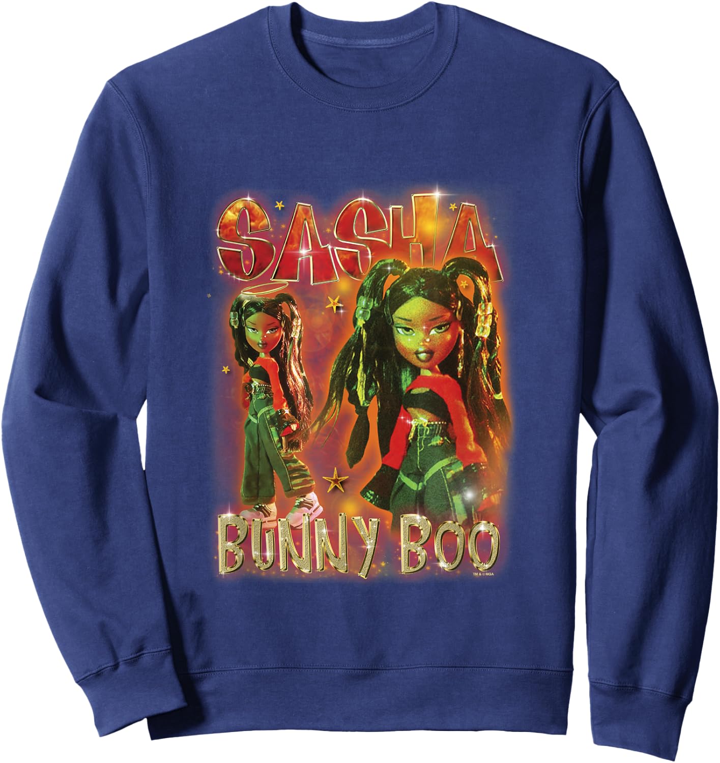 Bratz Sasha Bunny Boo Doll Spotlight Vintage Poster Sweatshirt - Sweatshirt | Navy
