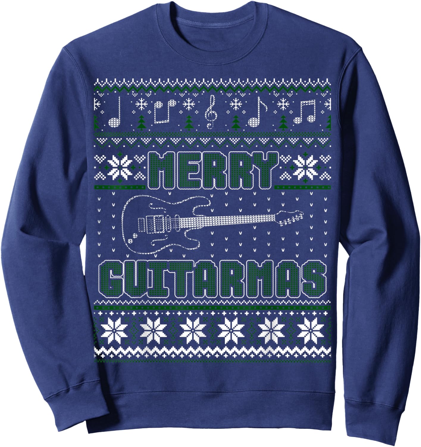 Guitar Lover Merry Guitarmas Ugly Sweater Sweatshirt - Sweatshirt | Navy