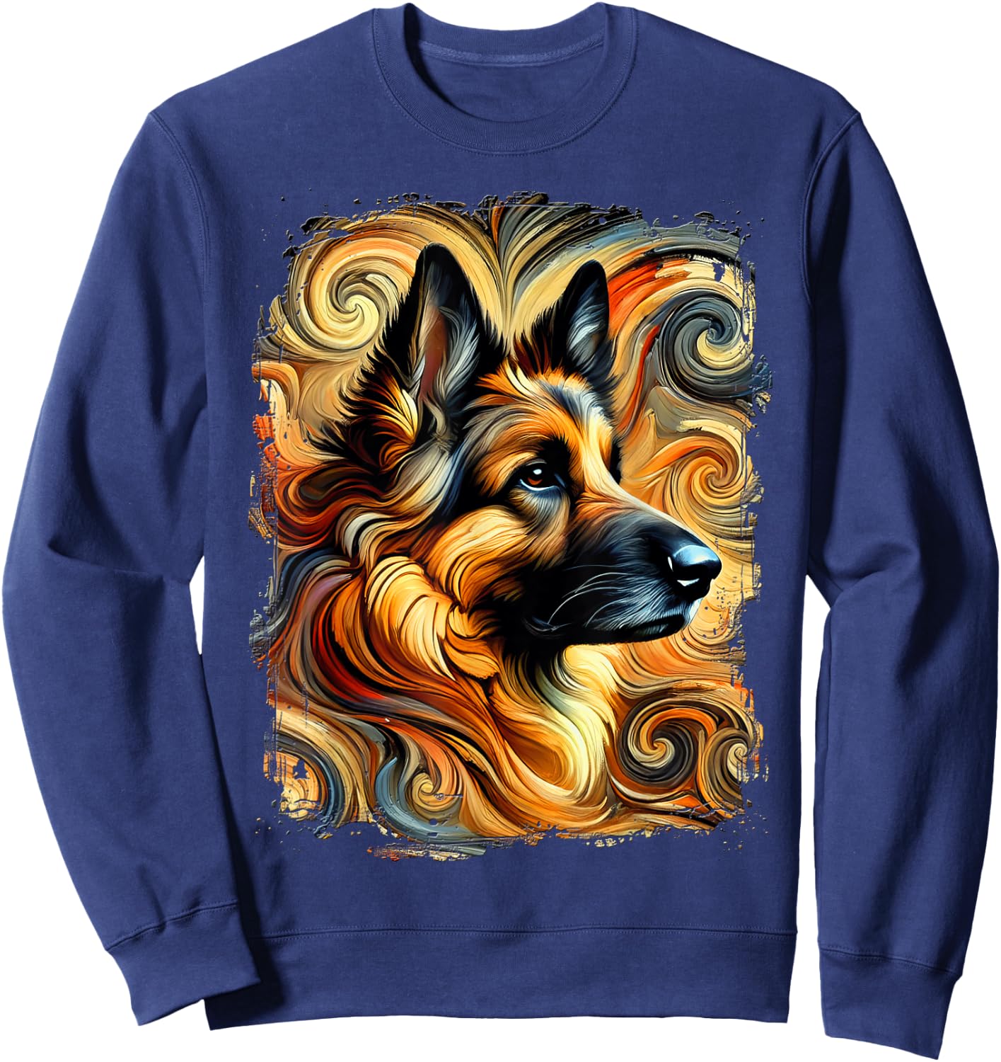 Cute Shepherd Dog Colourful Artwork Women Kids Sweatshirt - Sweatshirt | Navy