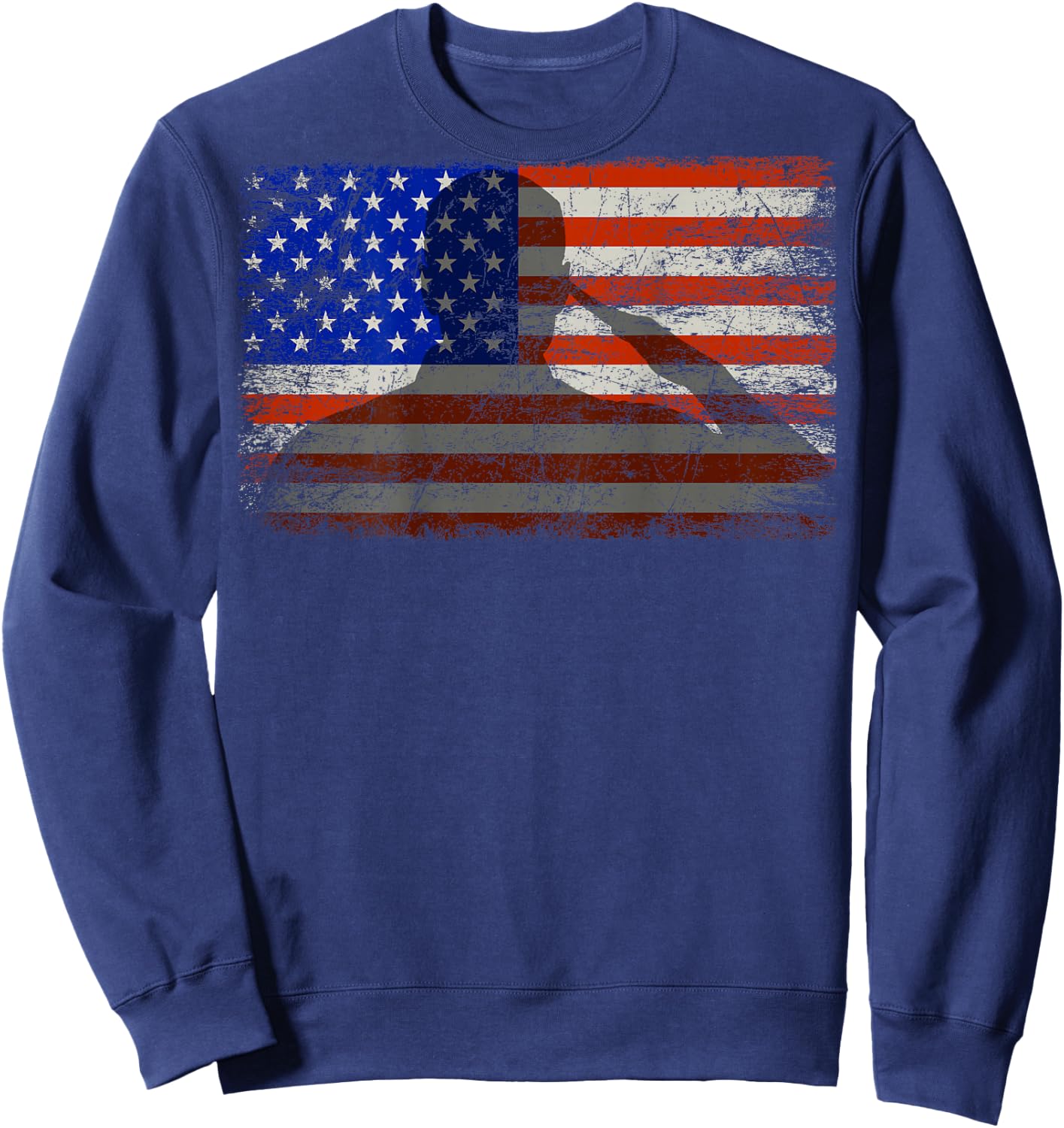 Military Patriotic American Flag Print On Back Kids Men Sweatshirt - Sweatshirt | Navy