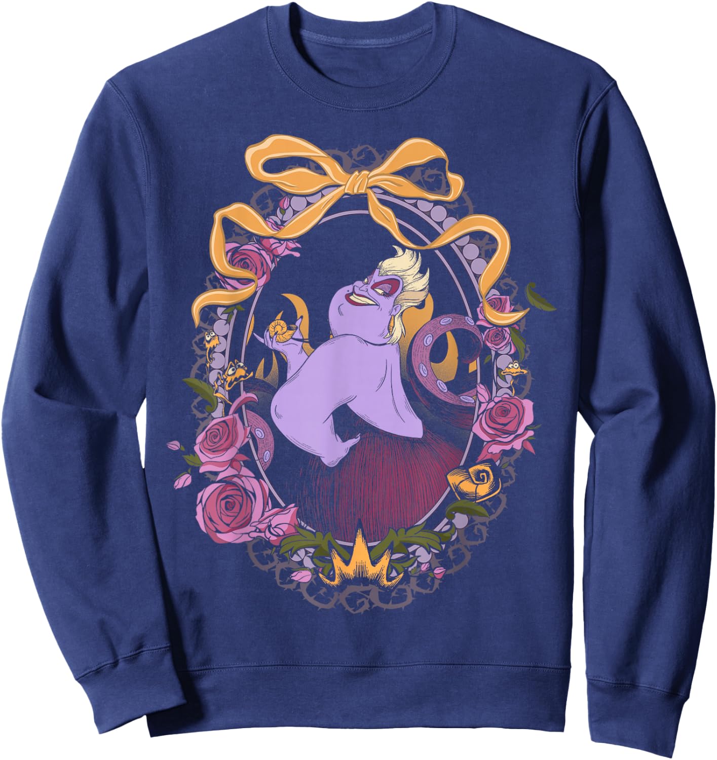 Disney Villains Little Mermaid Ursula Floral Framed Portrait Sweatshirt - Sweatshirt | Navy