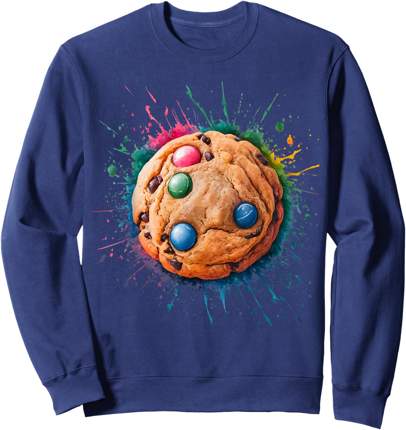 Baking Baker Men Woman Colorful Watercolor Cookie Sweatshirt - Sweatshirt | Navy