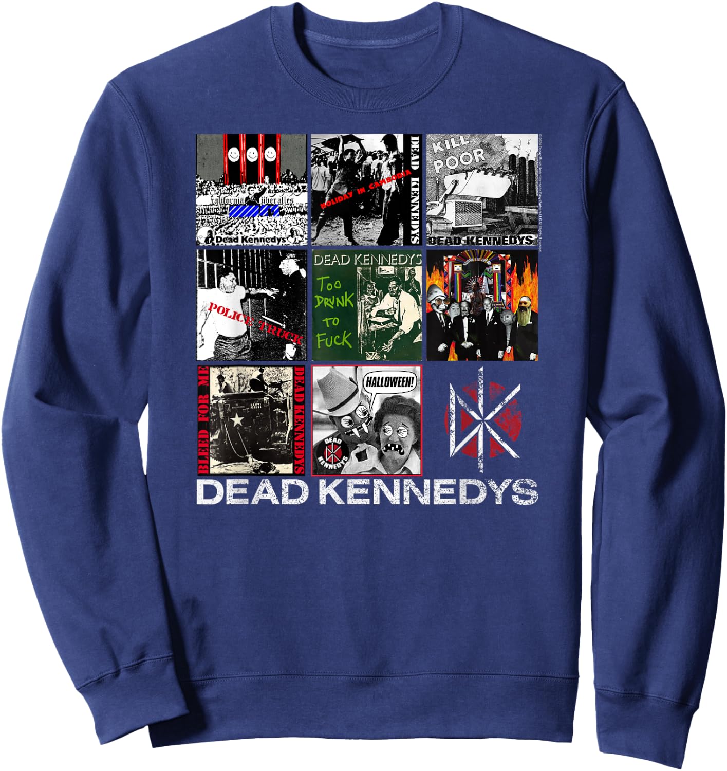 Dead Kennedys Singles Covers Vintage Punk Band Sweatshirt - Sweatshirt | Navy