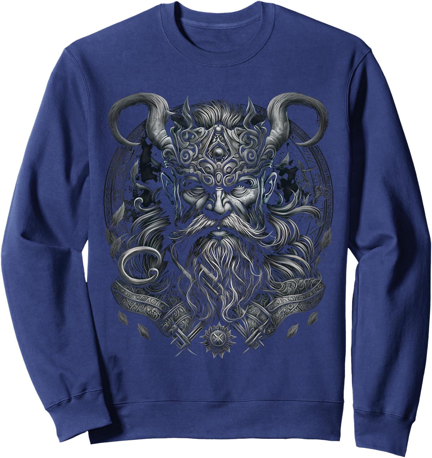 Odin King of the Vikings Valhalla Viking Mythology , black Sweatshirt - Sweatshirt | Navy