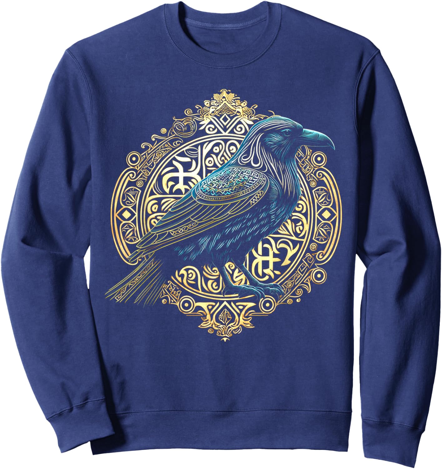 Raven Viking Valhalla North Myths Sweatshirt - Sweatshirt | Navy