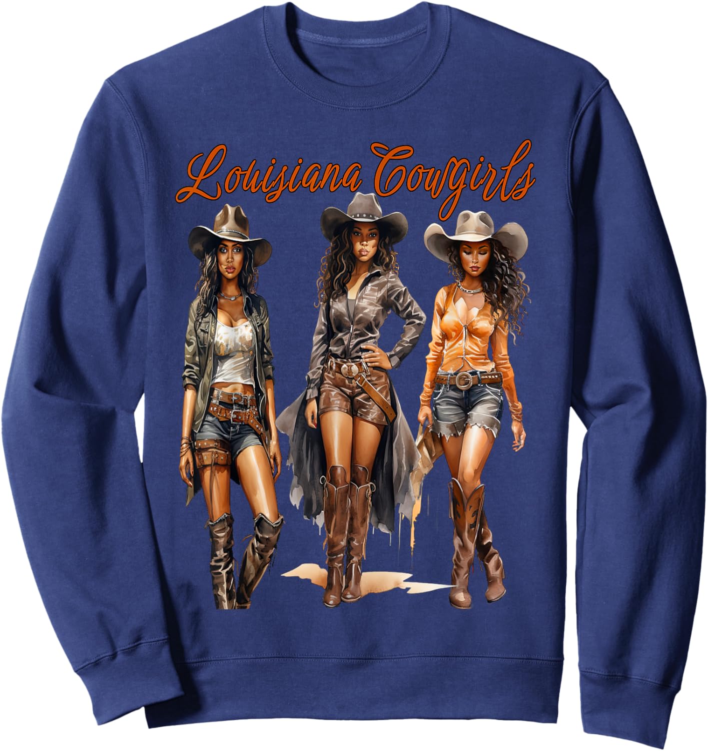 Pretty Louisiana Cowgirls Sweatshirt - Sweatshirt | Navy