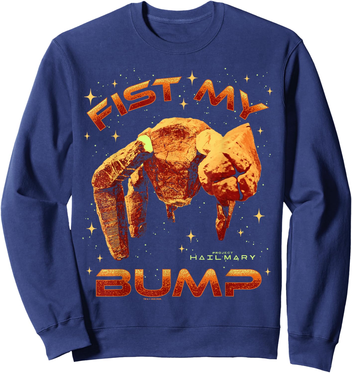 Project Hail Mary Fist My Bump Rocky The Alien Poster Sweatshirt - Sweatshirt | Navy