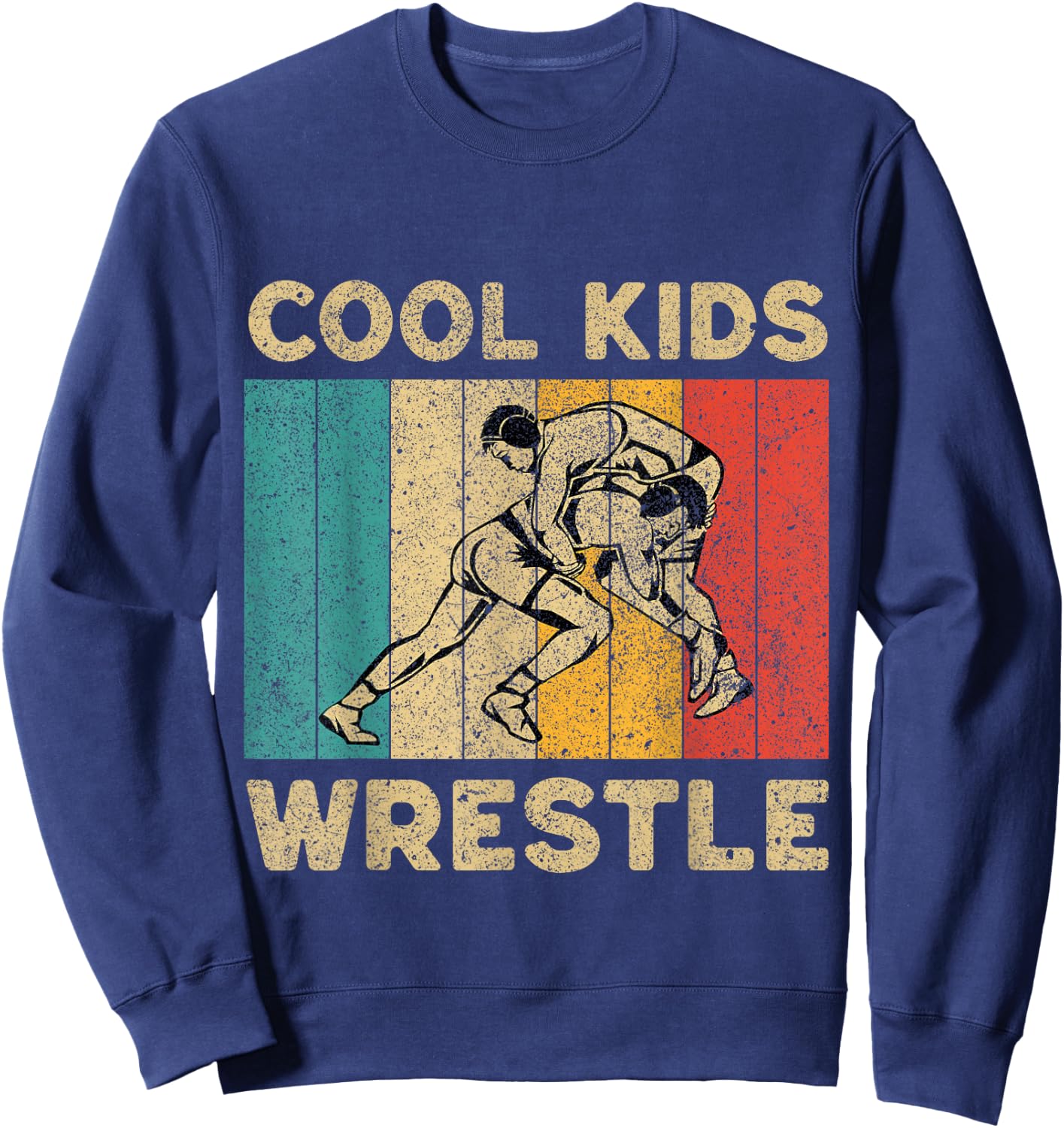 Cool Kids Wrestle Vintage Wrestling Wrestler Sweatshirt - Sweatshirt | Navy