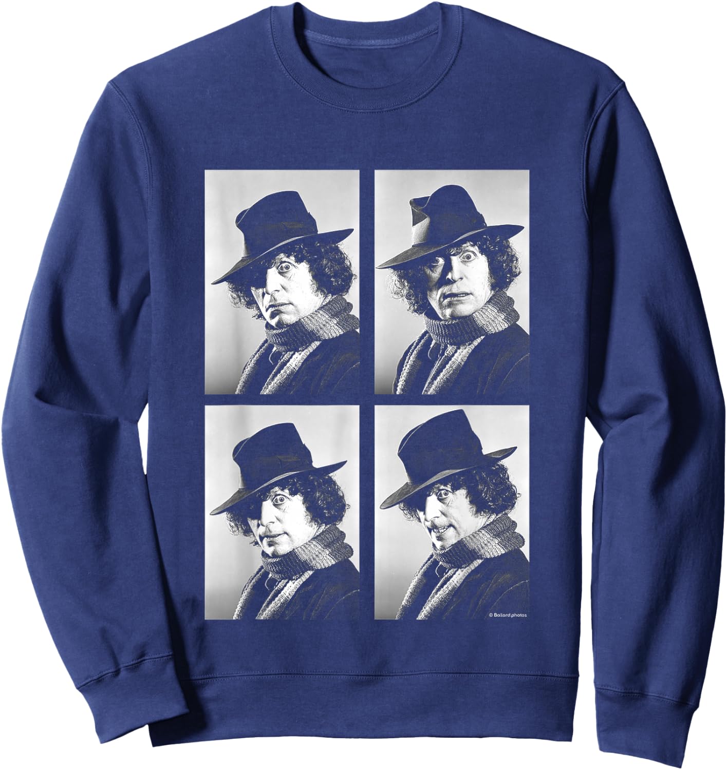 Tom Baker Doctor Who Actor Black & White Portraits Sweatshirt - Sweatshirt | Navy