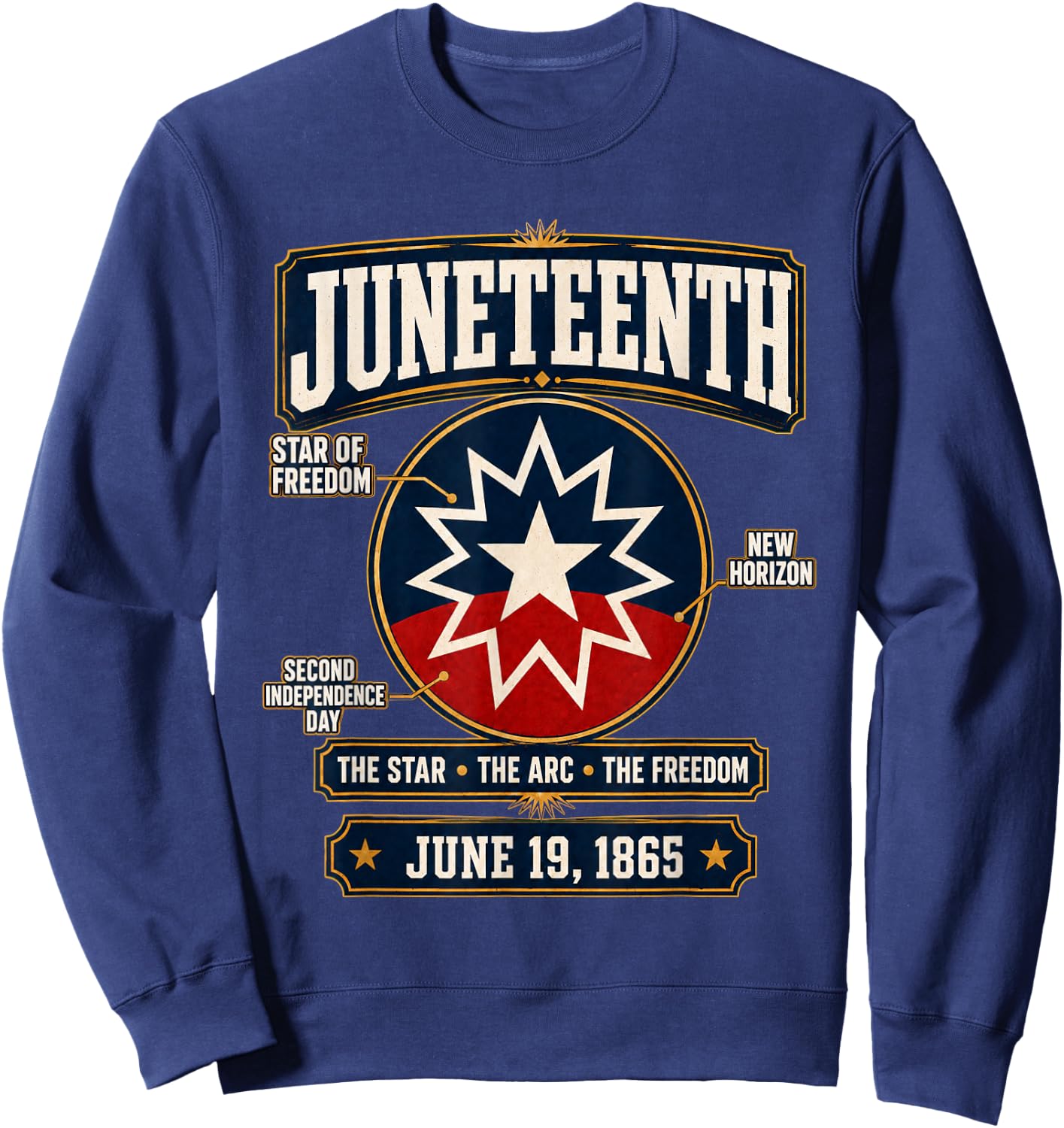 Juneteenth Flag Red White Blue Meaning Black Freedom Day Men Sweatshirt - Sweatshirt | Navy