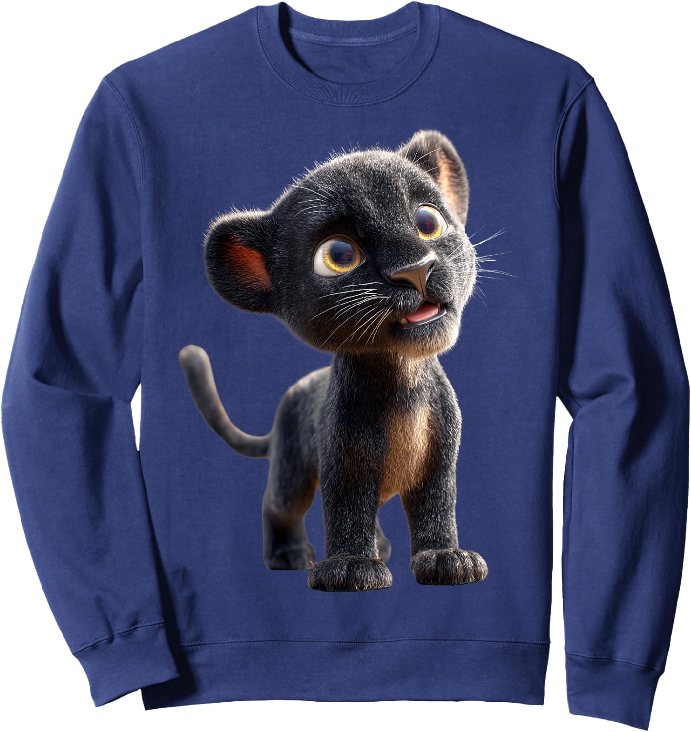 Panther Leopard Fawn Sweet Big Cat Panther Leopards Sweatshirt - Sweatshirt | Navy
