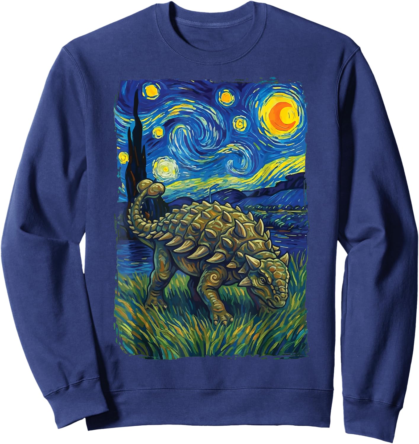 Ankylosaurus Starry Night Sweatshirt - Sweatshirt | Navy