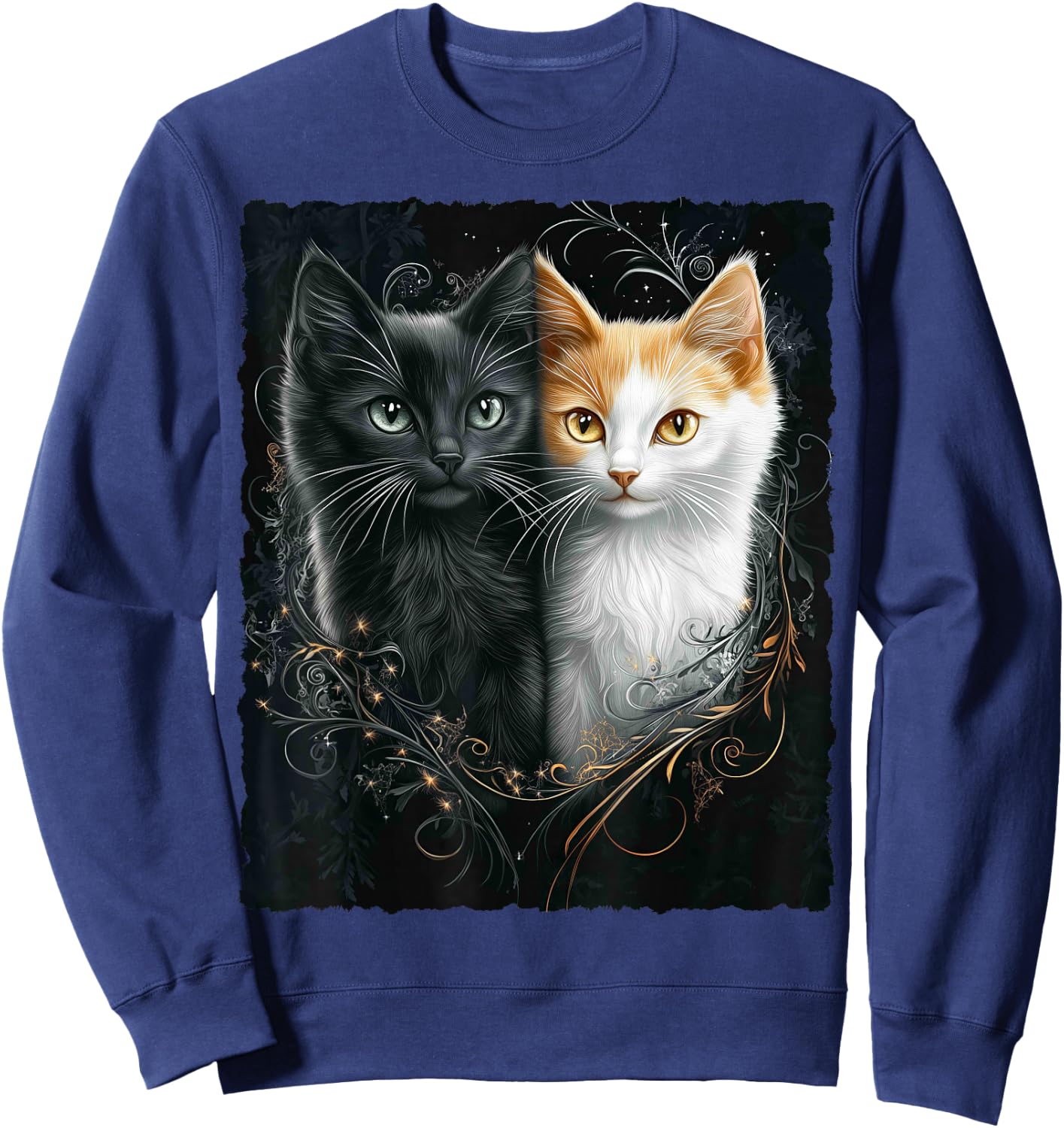 Süße magische Katze Kätzchen Kitten Fantasy Kunst Sweatshirt - Sweatshirt | Navy