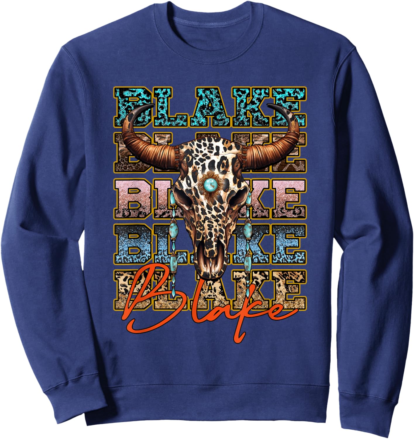 Blake Proud Name Personalized Vintage Outfit Last Name Pride Sweatshirt - Sweatshirt | Navy