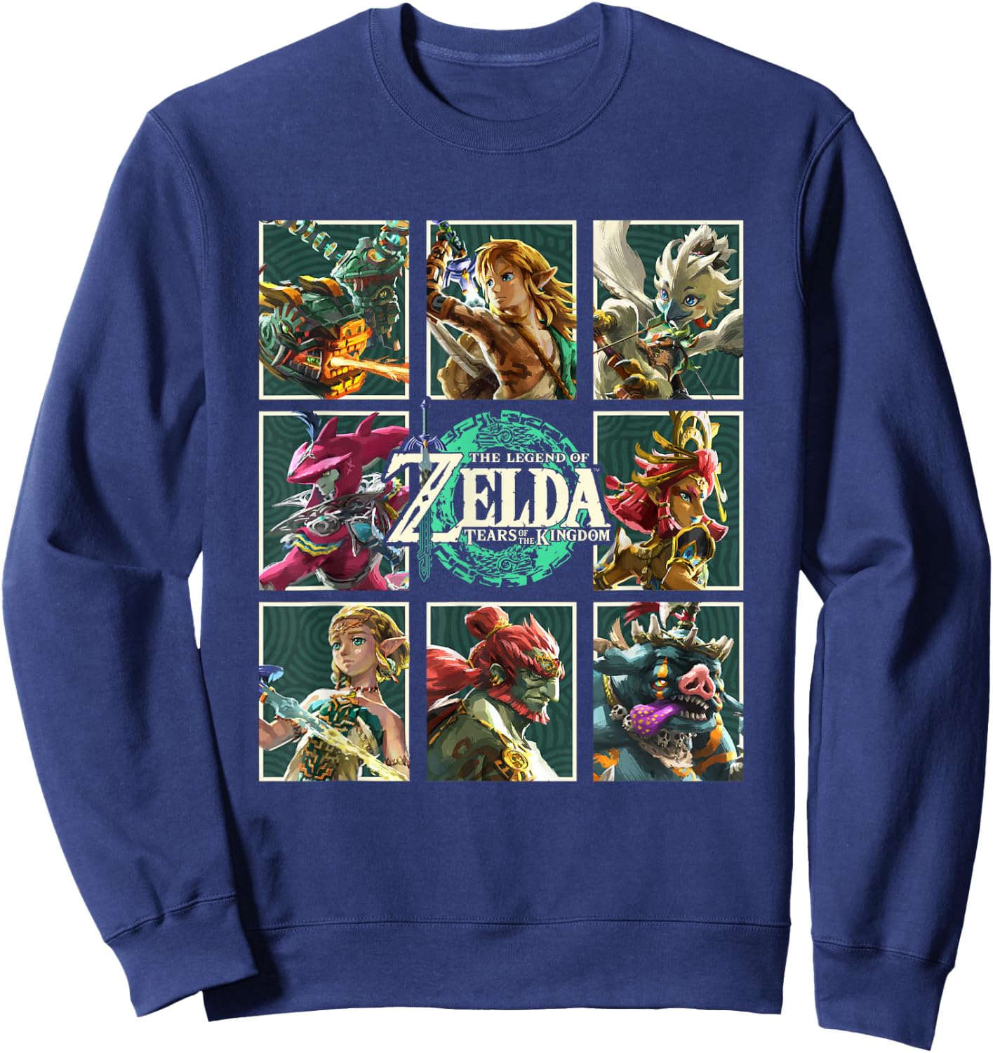 The Legend of Zelda Tears of The Kingdom Character Boxes Sweatshirt - Sweatshirt | Navy