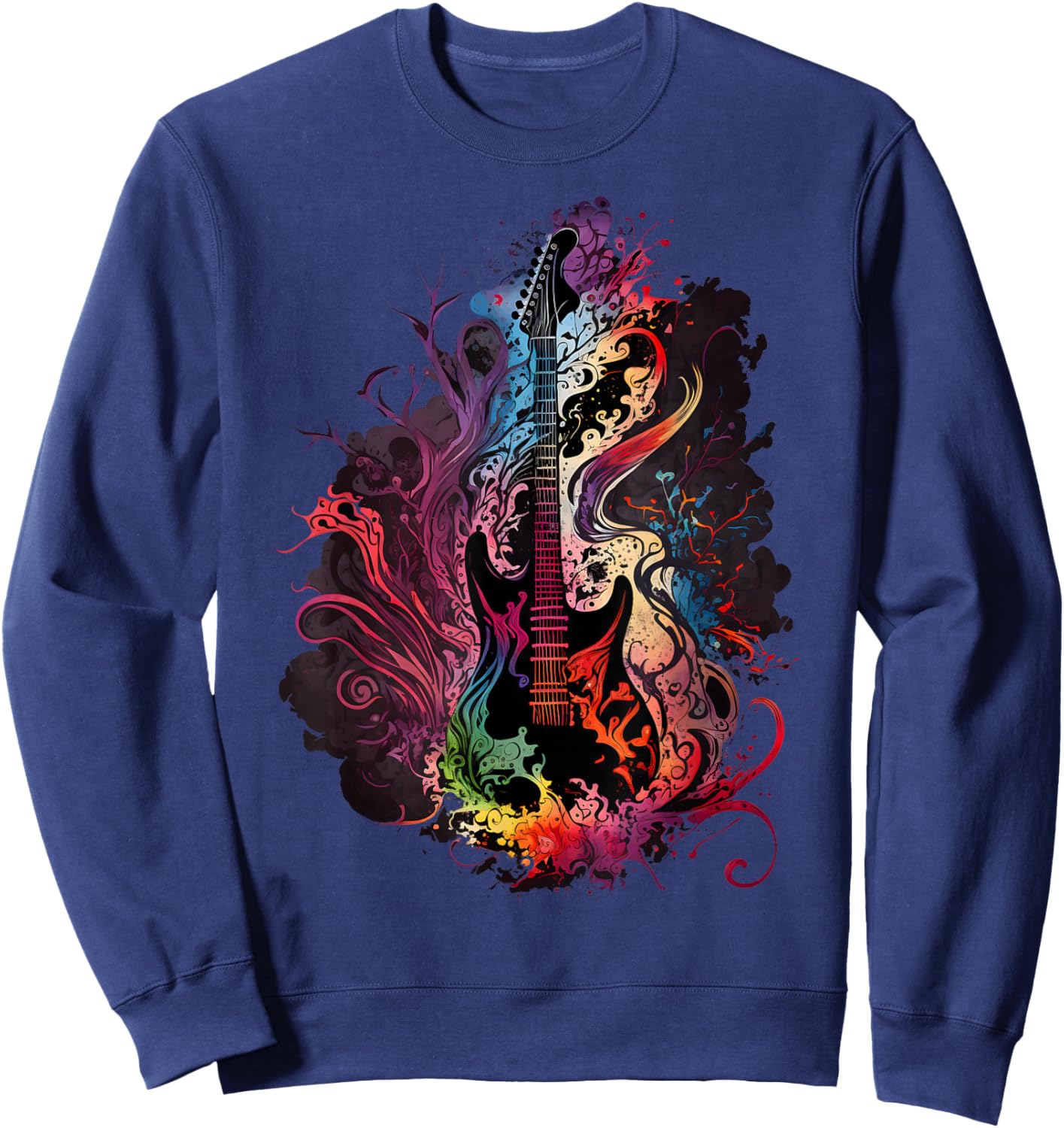 Ethereal Muse: an electric guitar band designed for , Black, S Sweatshirt - Sweatshirt | Navy