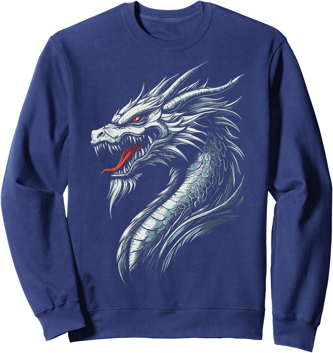 Dragon Illustration Mythical Dragon Sweatshirt - Sweatshirt | Navy