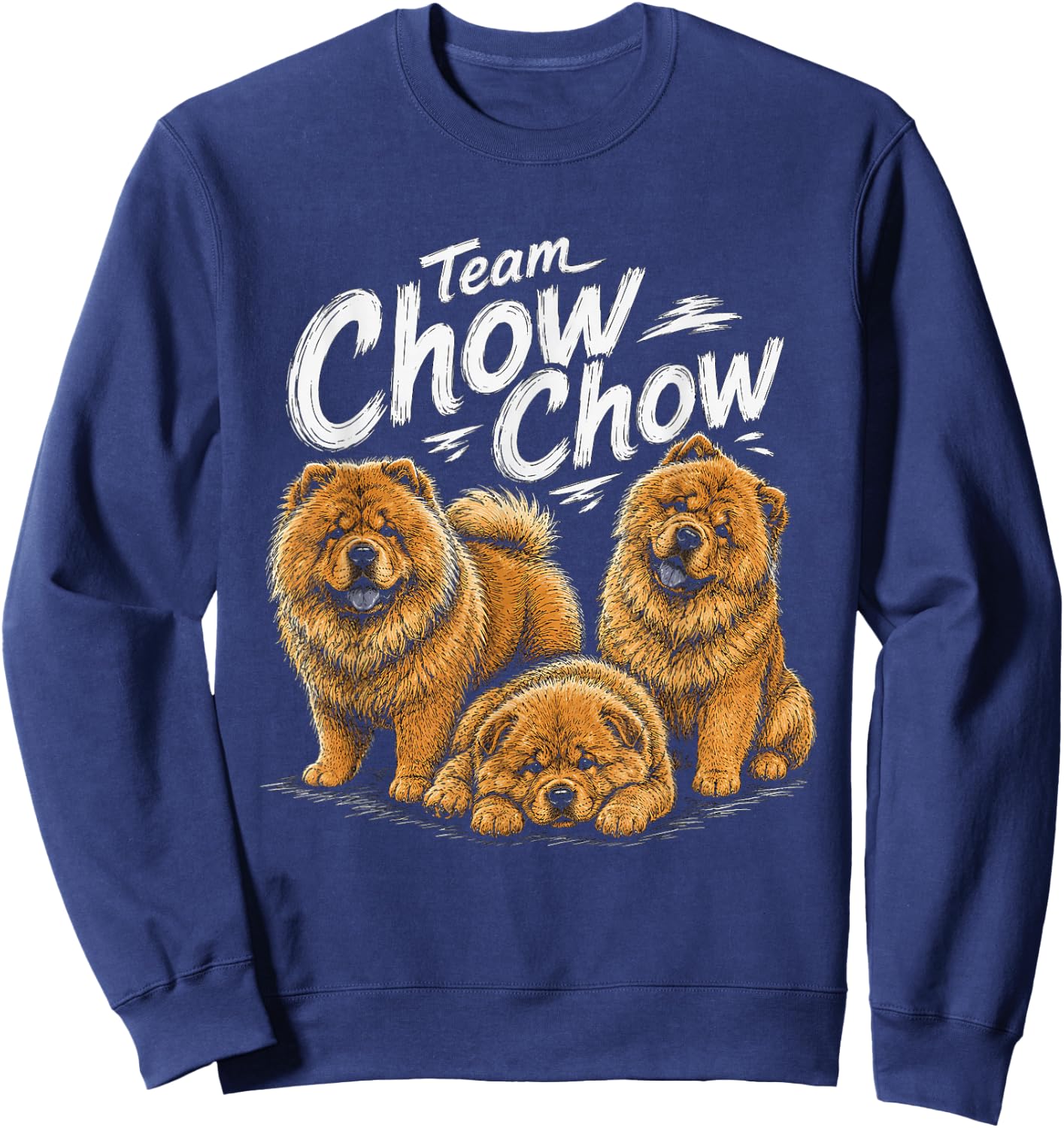 Team Chow Chow Artwork Design Sweatshirt - Sweatshirt | Navy