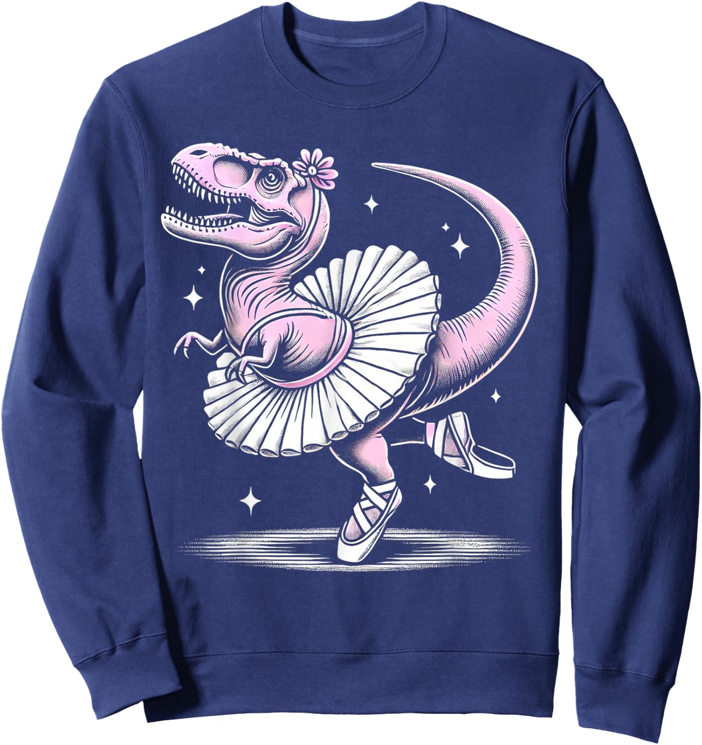 Ballet Dancing T-Rex in Tutu and Slippers Sweatshirt - Sweatshirt | Navy
