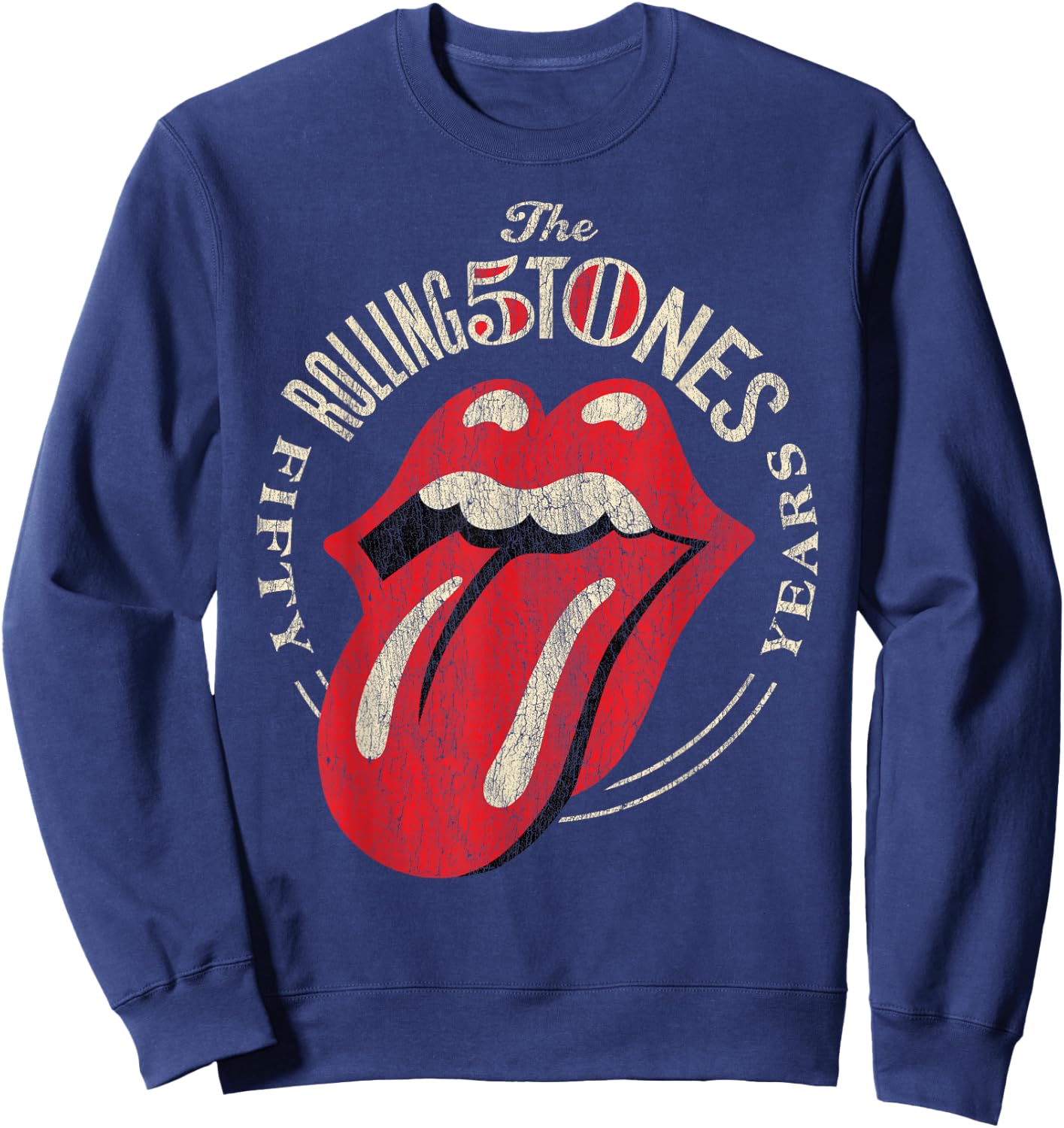 The Rolling Stones Logo zum 50. Jahrestag Sweatshirt - Sweatshirt | Navy