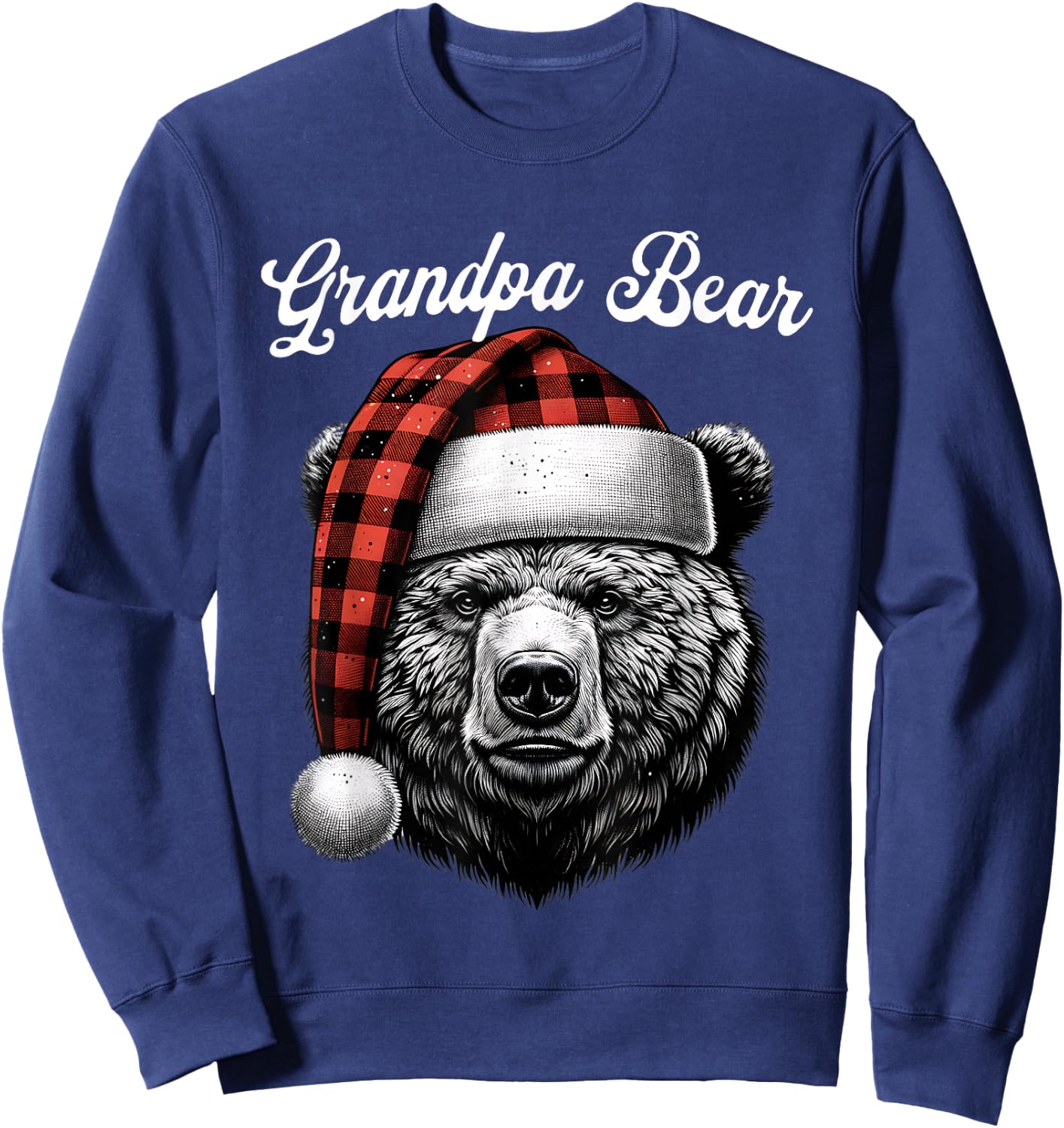 Grandpa Bear Christmas Red Buffalo Family Matching Christmas Sweatshirt - Sweatshirt | Navy