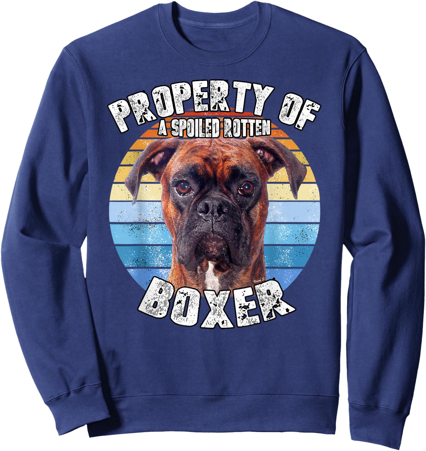 Boxer Brindle Property Of Sweatshirt - Sweatshirt | Navy