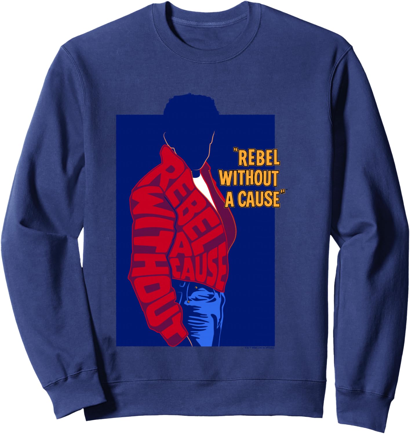 WB100 Rebel Without A Cause James Dean Red Jacket Vintage Sweatshirt - Sweatshirt | Navy