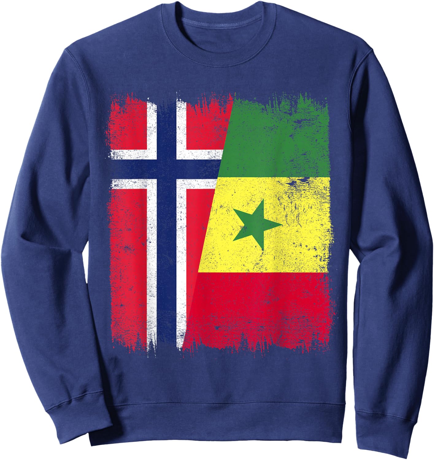 Norway Senegal Flag | Norwegian Senegalese Roots Sweatshirt - Sweatshirt | Navy