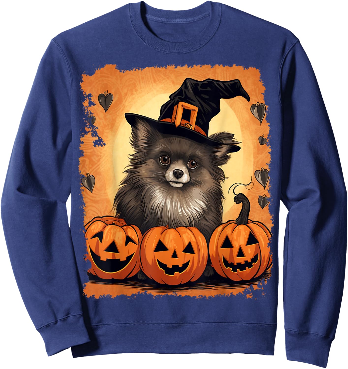 Dog Halloween Pomeranian Sweatshirt - Sweatshirt | Navy