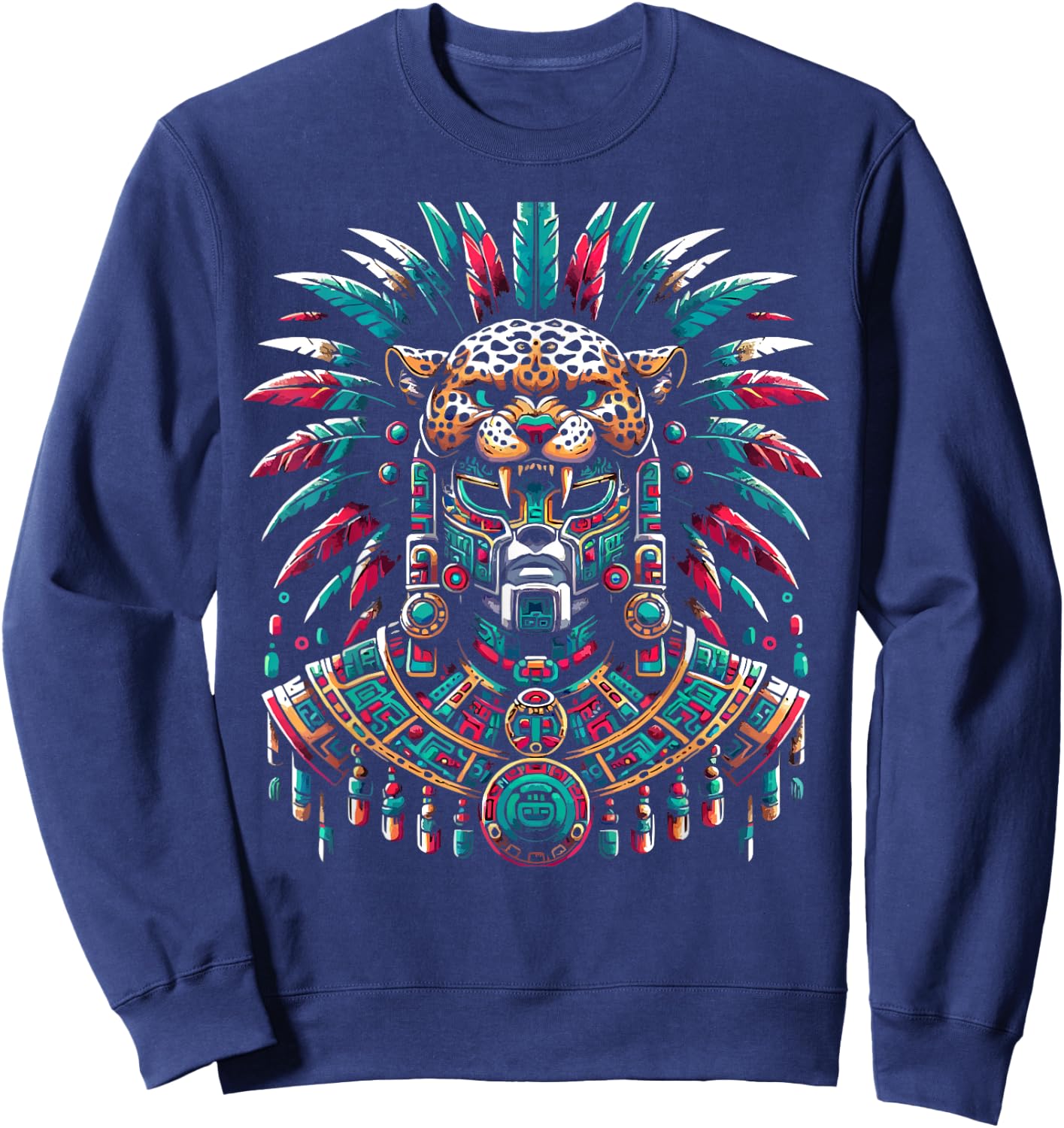 Aztec Jaguar Warrior Aztec Culture Mayan Indigenous Sweatshirt - Sweatshirt | Navy