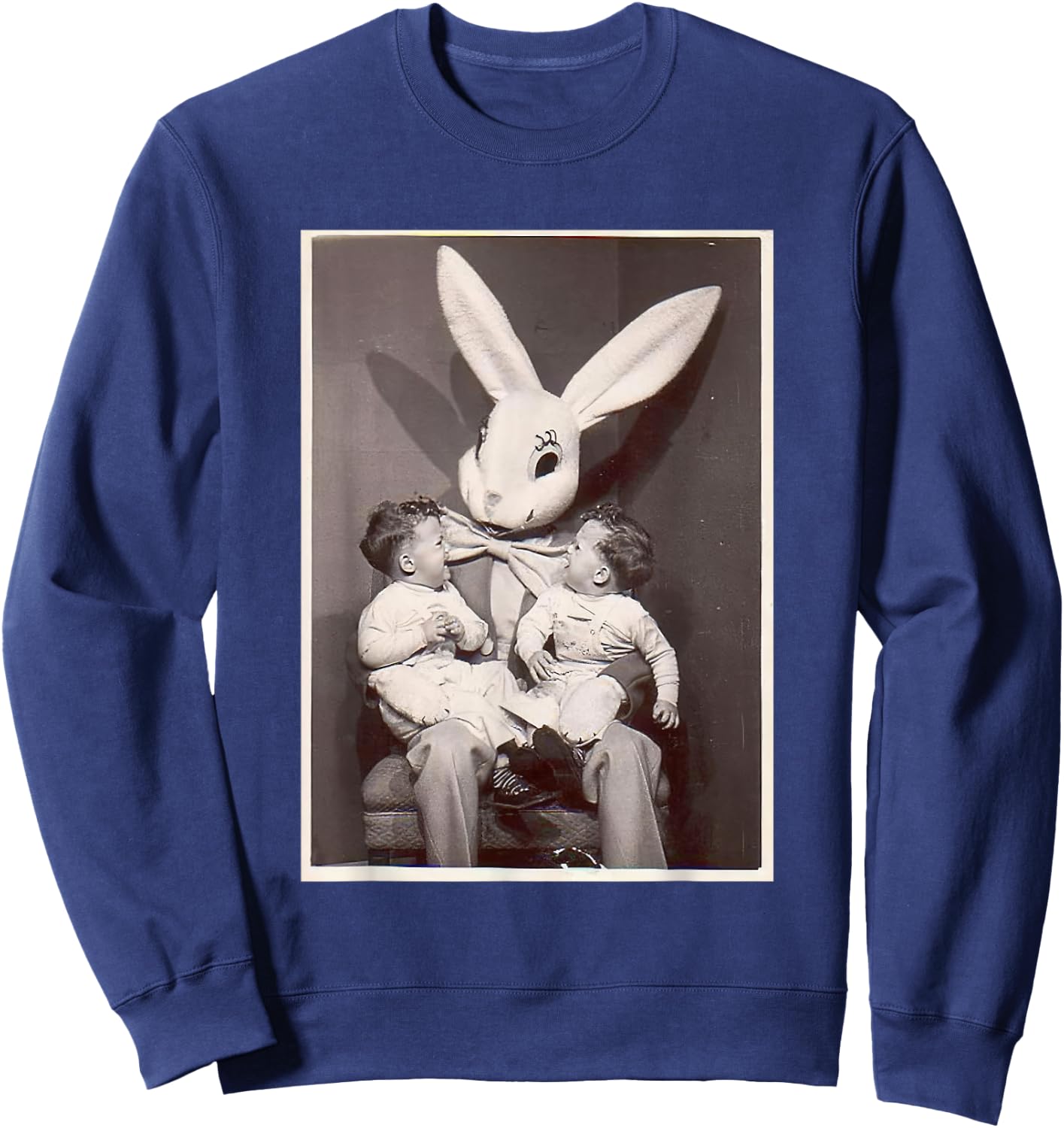 Creepy Easter Bunny Horror Easter Sweatshirt - Sweatshirt | Navy