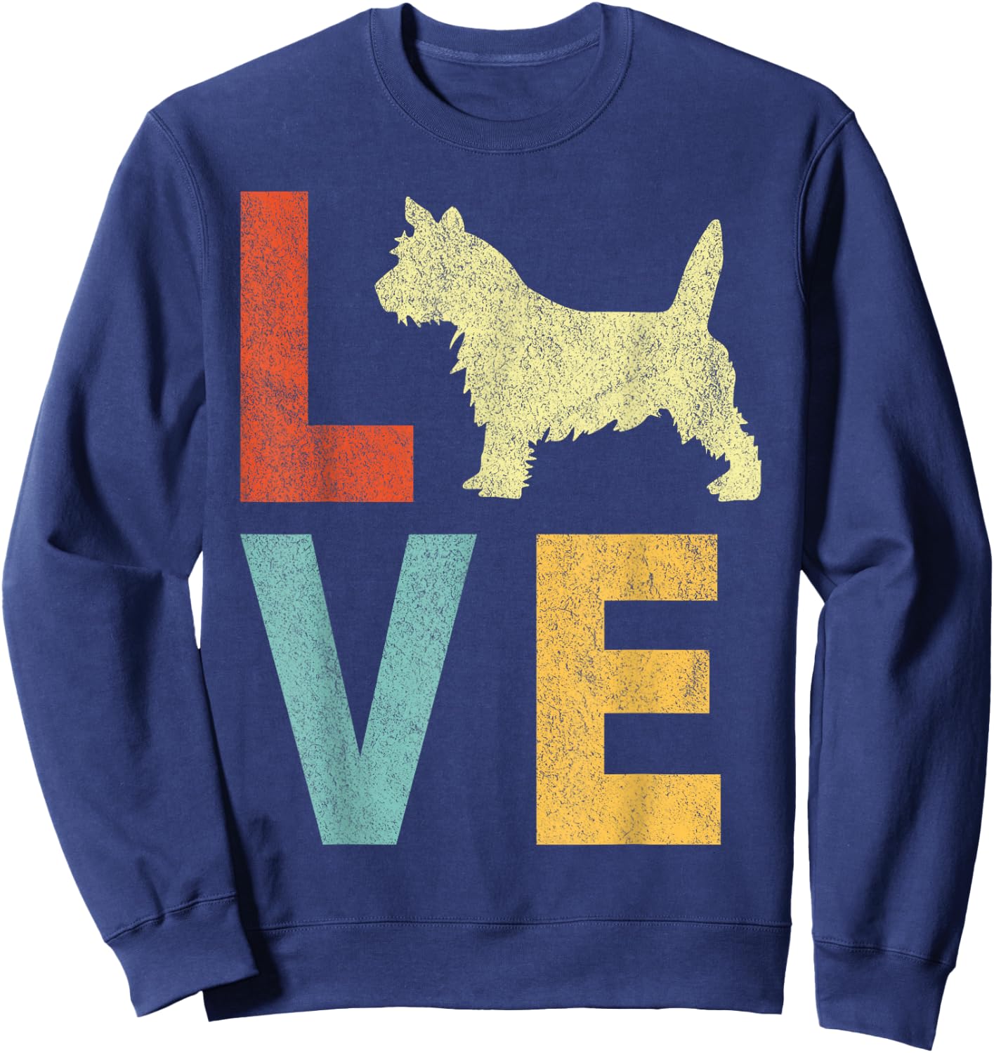 Love Cairn Terrier Mom Cairn Terrier Dad Retro Vintage Sweatshirt - Sweatshirt | Navy