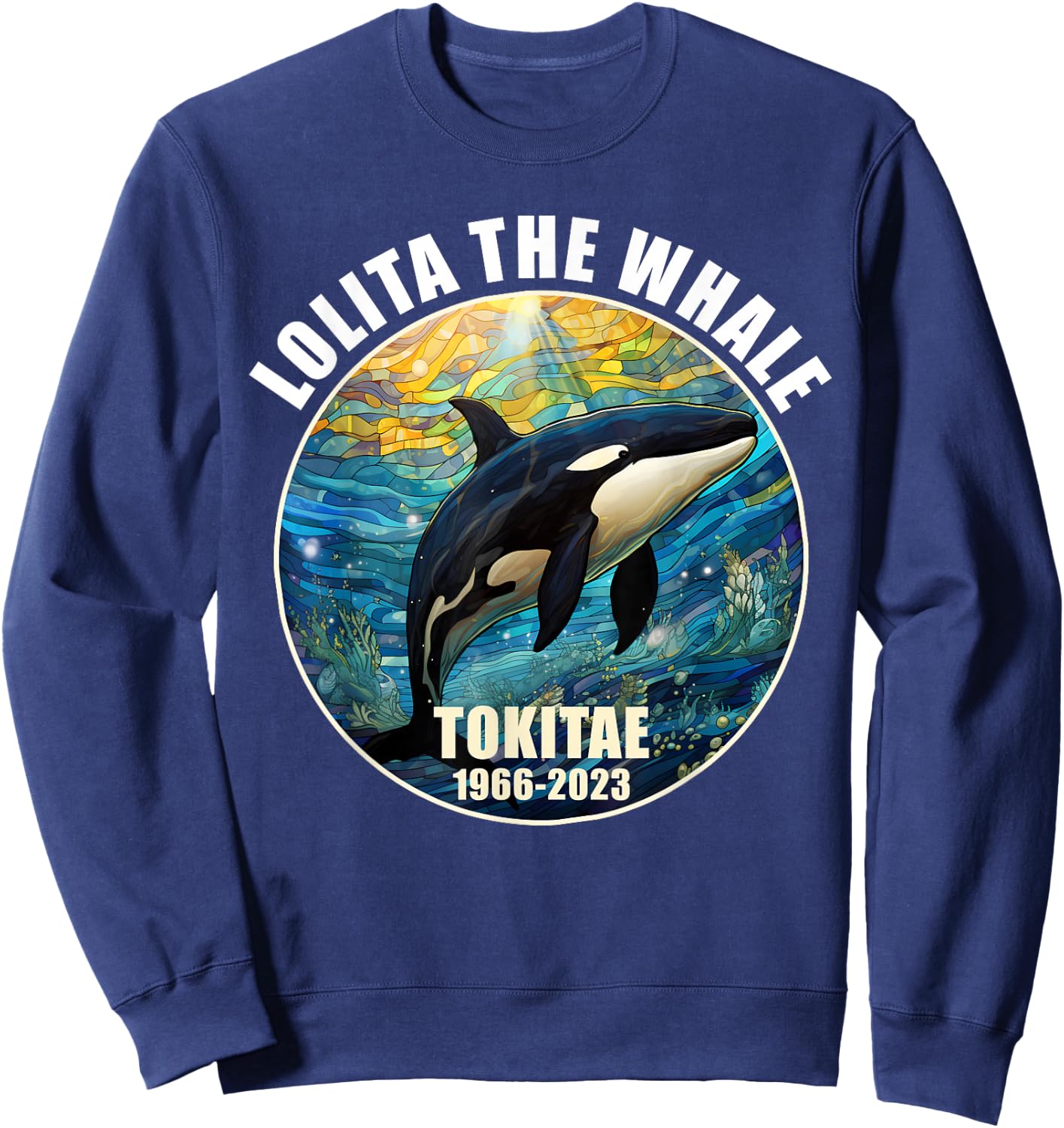 Lolita the Whale Tokitae Orca 1966 2023 R.I.B Sweatshirt - Sweatshirt | Navy