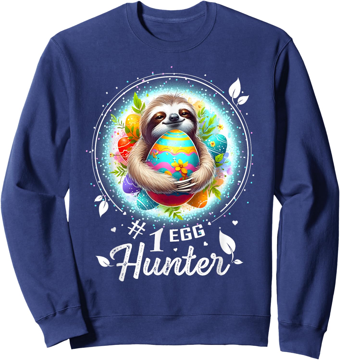Easter Outfits Men Easter Shirts Sloth Easter Sweatshirt - Sweatshirt | Navy