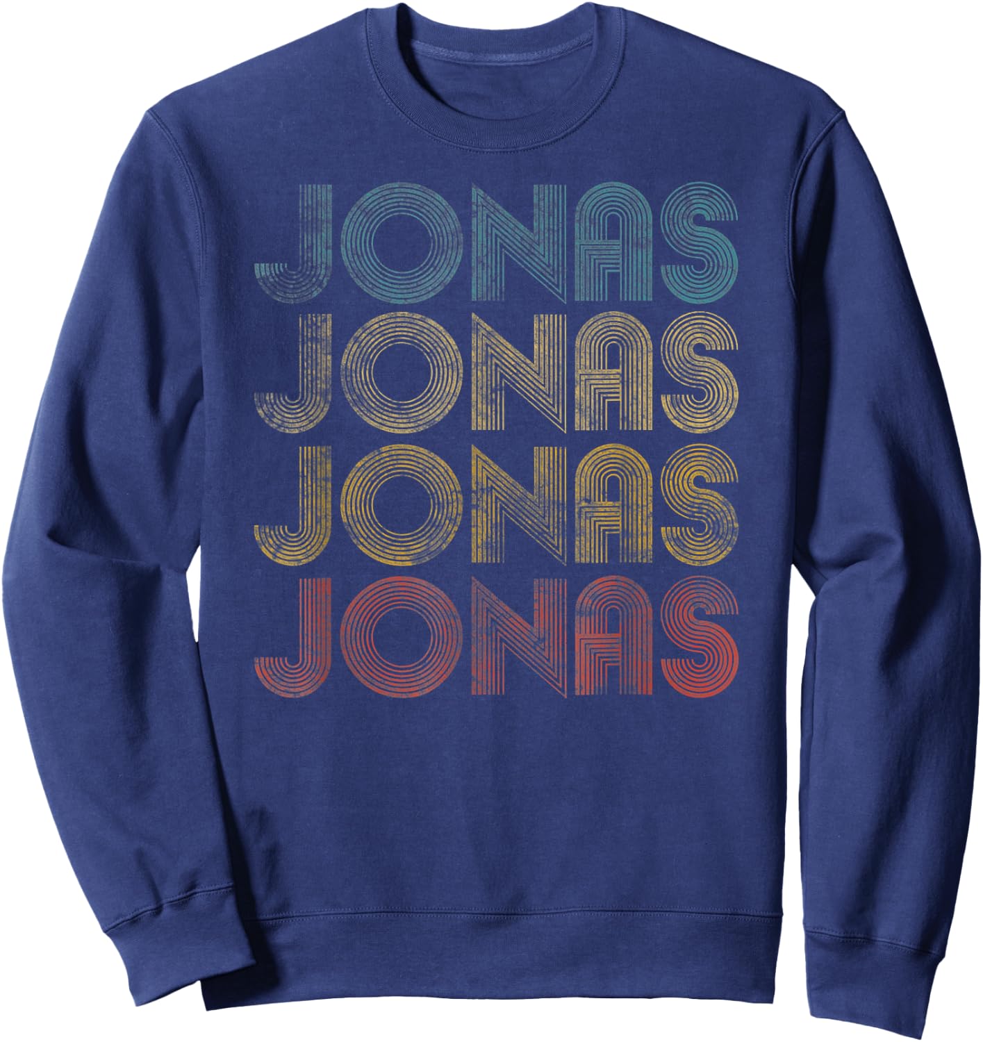 Jonas First Given Name Pride Vintage Distressed Sweatshirt - Sweatshirt | Navy