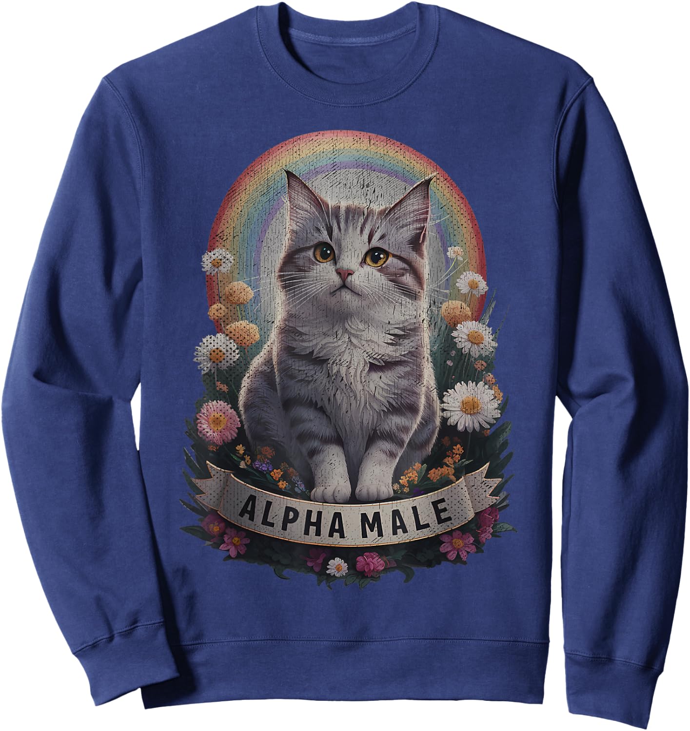 Cute Kitten For Male Alpha Male , Black, S Sweatshirt - Sweatshirt | Navy