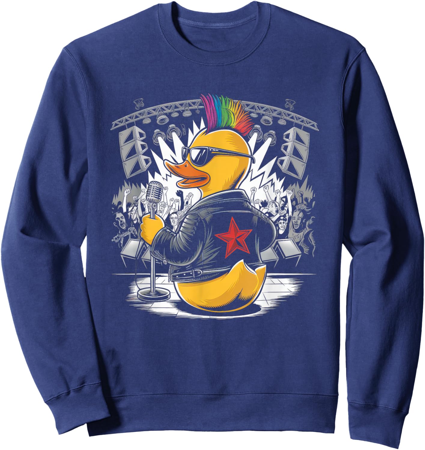 Punk Women Male Duck Rock Rock Duck Anarchy Sweatshirt - Sweatshirt | Navy