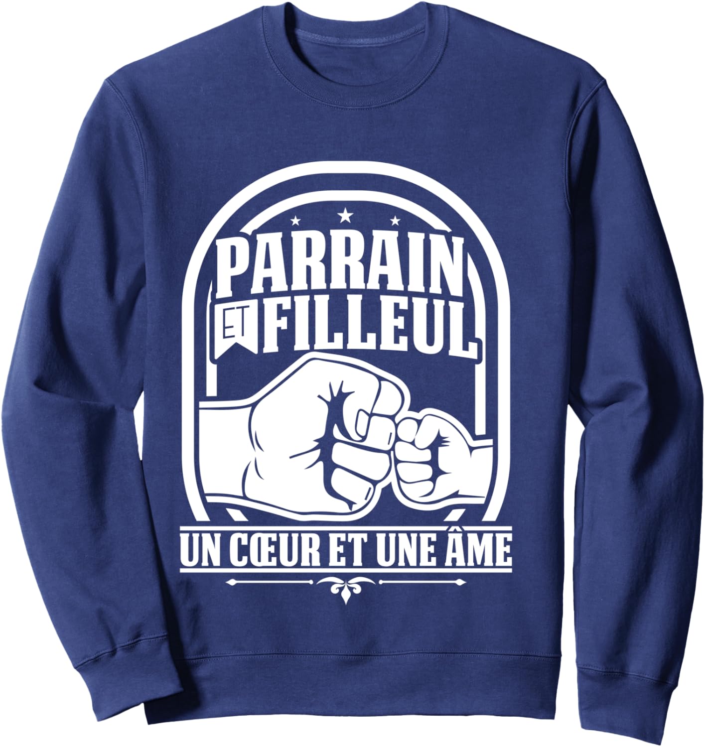 Meilleur Parrain du Monde filleul Baptême Amis Manche Longue Sweatshirt - Sweatshirt | Navy